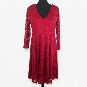 Torrid Red Long Sleeve Lace Stretch Dress plus size 00